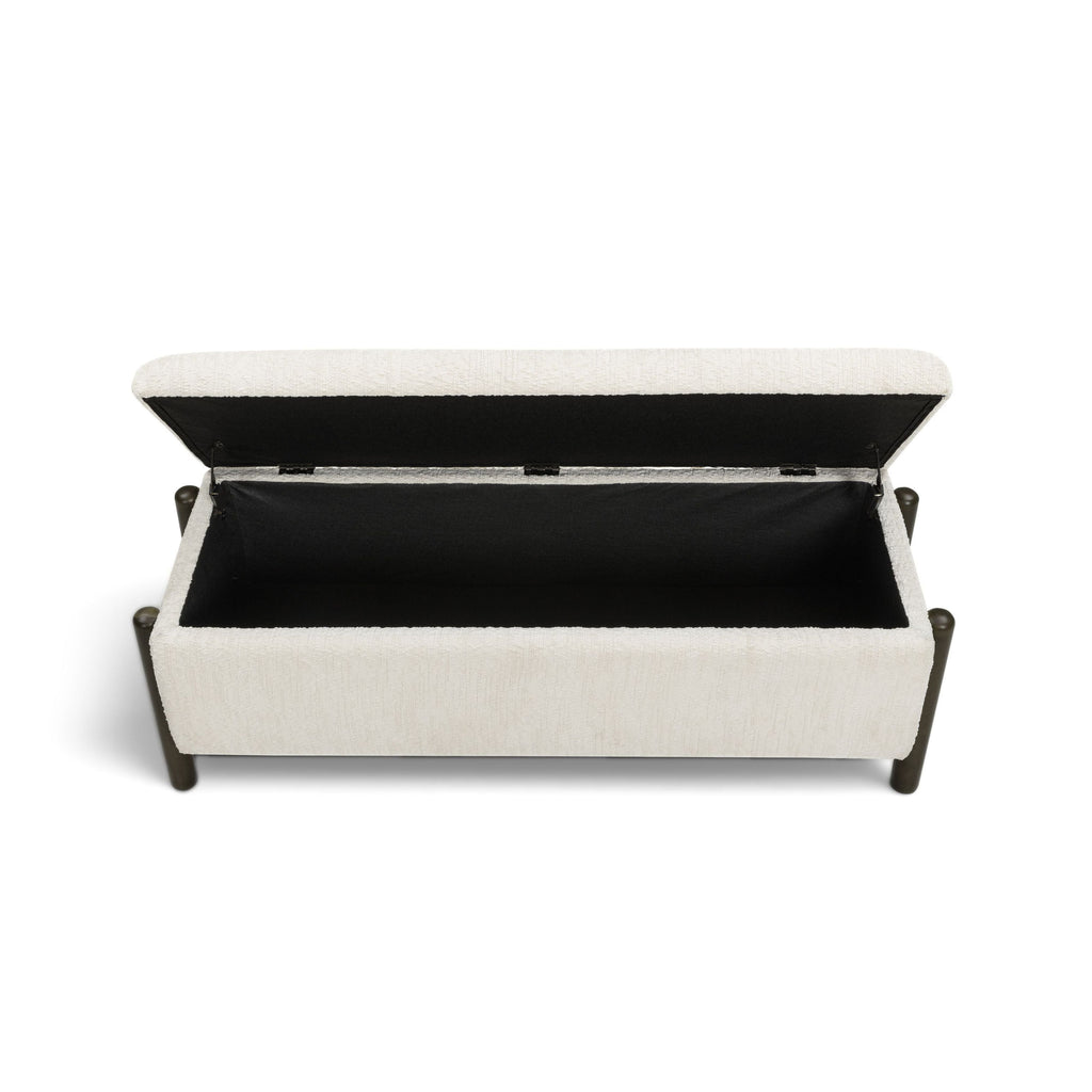 Abby 52" Nubby Fabric Storage Bench