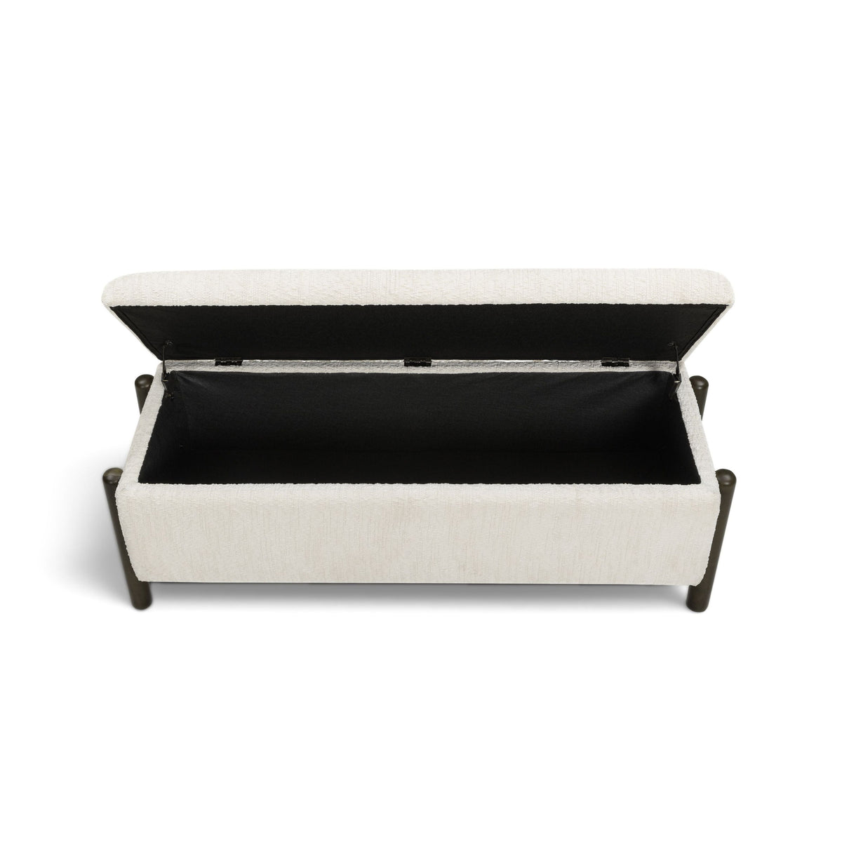 Abby 52" Nubby Fabric Storage Bench