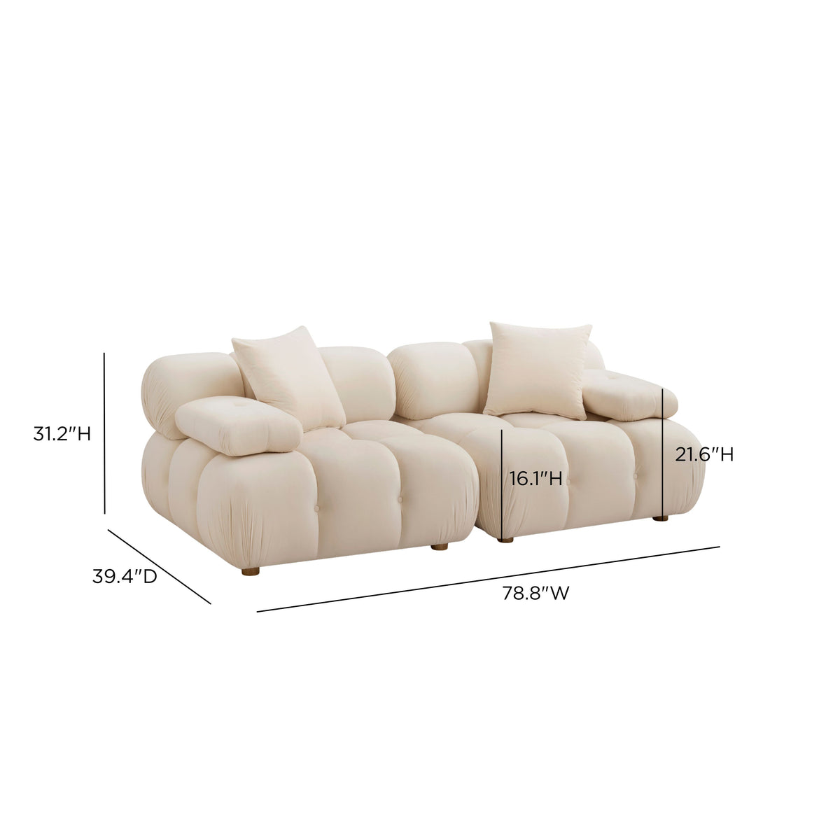Calliope 79" Modular Loveseat