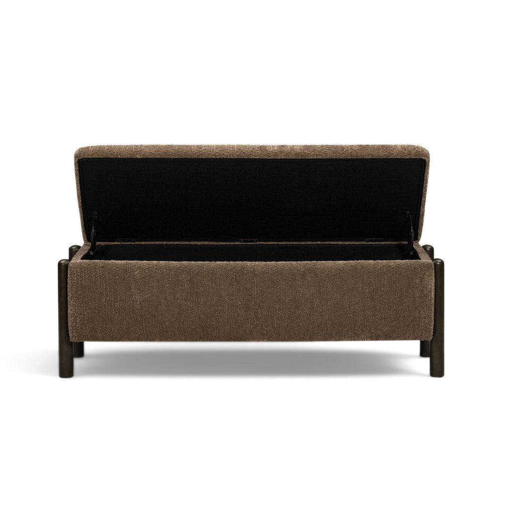 Abby 52" Nubby Fabric Storage Bench