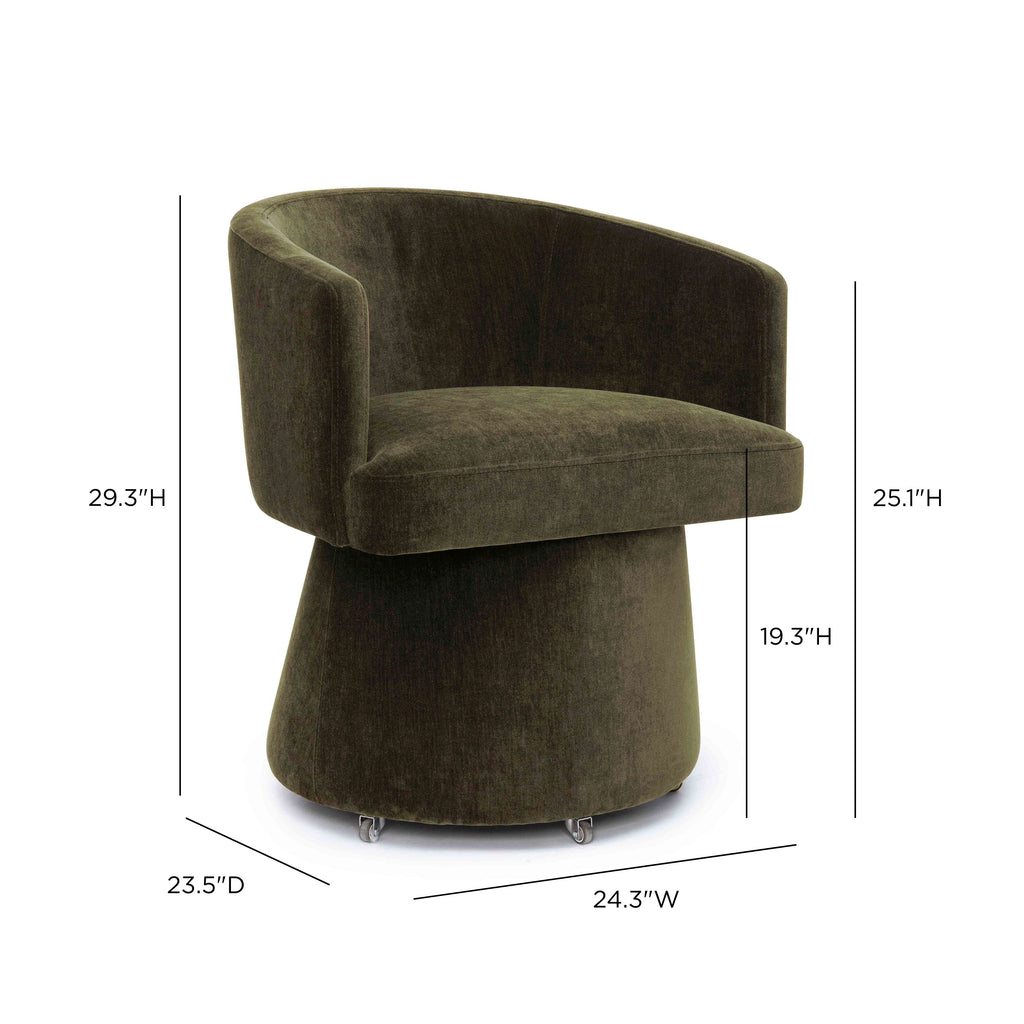 Kristen Upcycled Contract-Grade Chenille Rolling Desk Chair