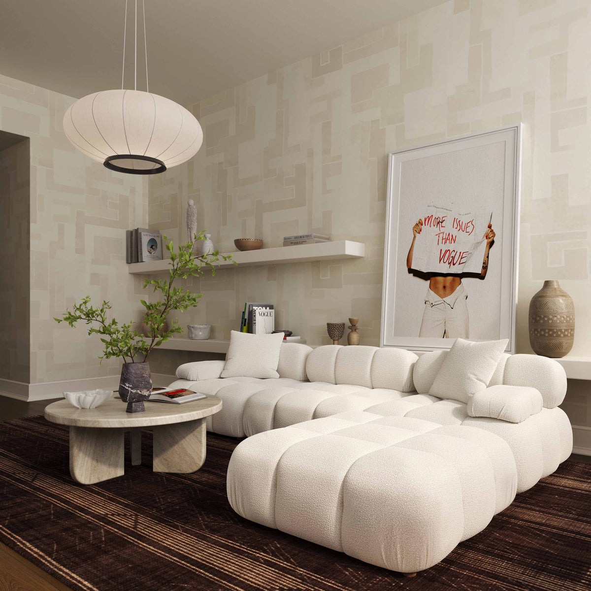 Calliope Performance Vegan Shearling Modular Corner Chair