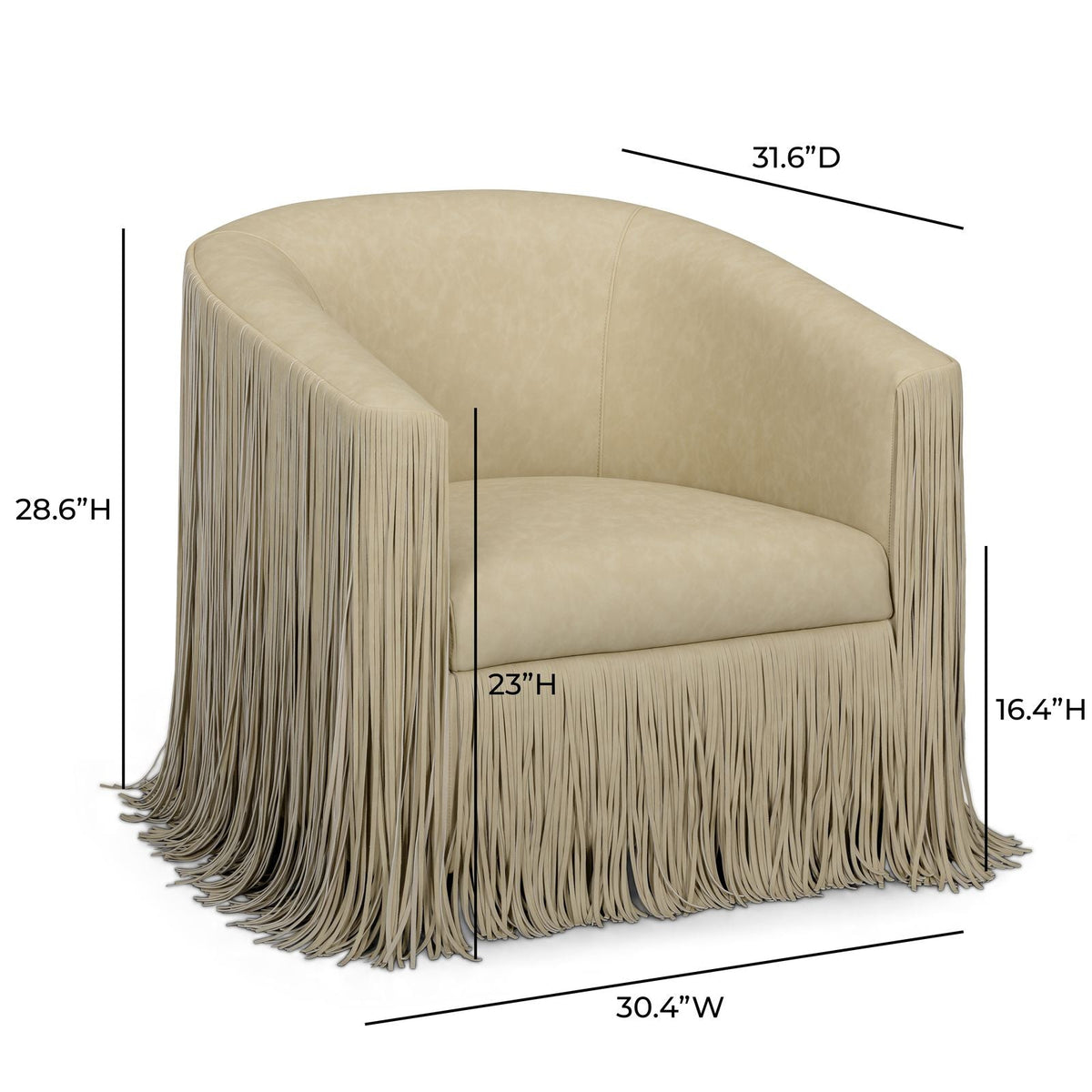 Shag Me Performance Vegan Leather Swivel Accent Chair