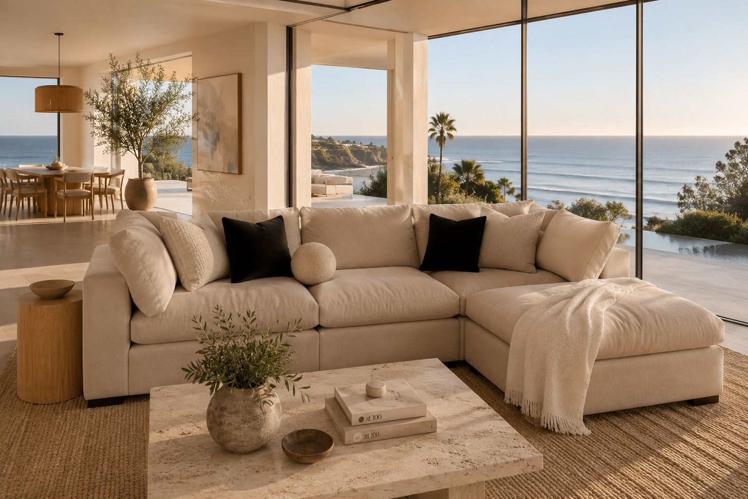 Custom furniture in a coastal home